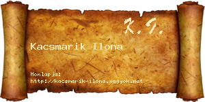 Kacsmarik Ilona névjegykártya